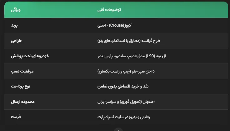 مه شکن ال نود قدیم(طرح فرانسه)-کروز