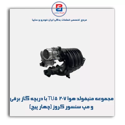 مجموعه منیفولد هوا 207  TU5 با دریچه گاز برقی و مپ سنسور کروز (چهار پیچ)